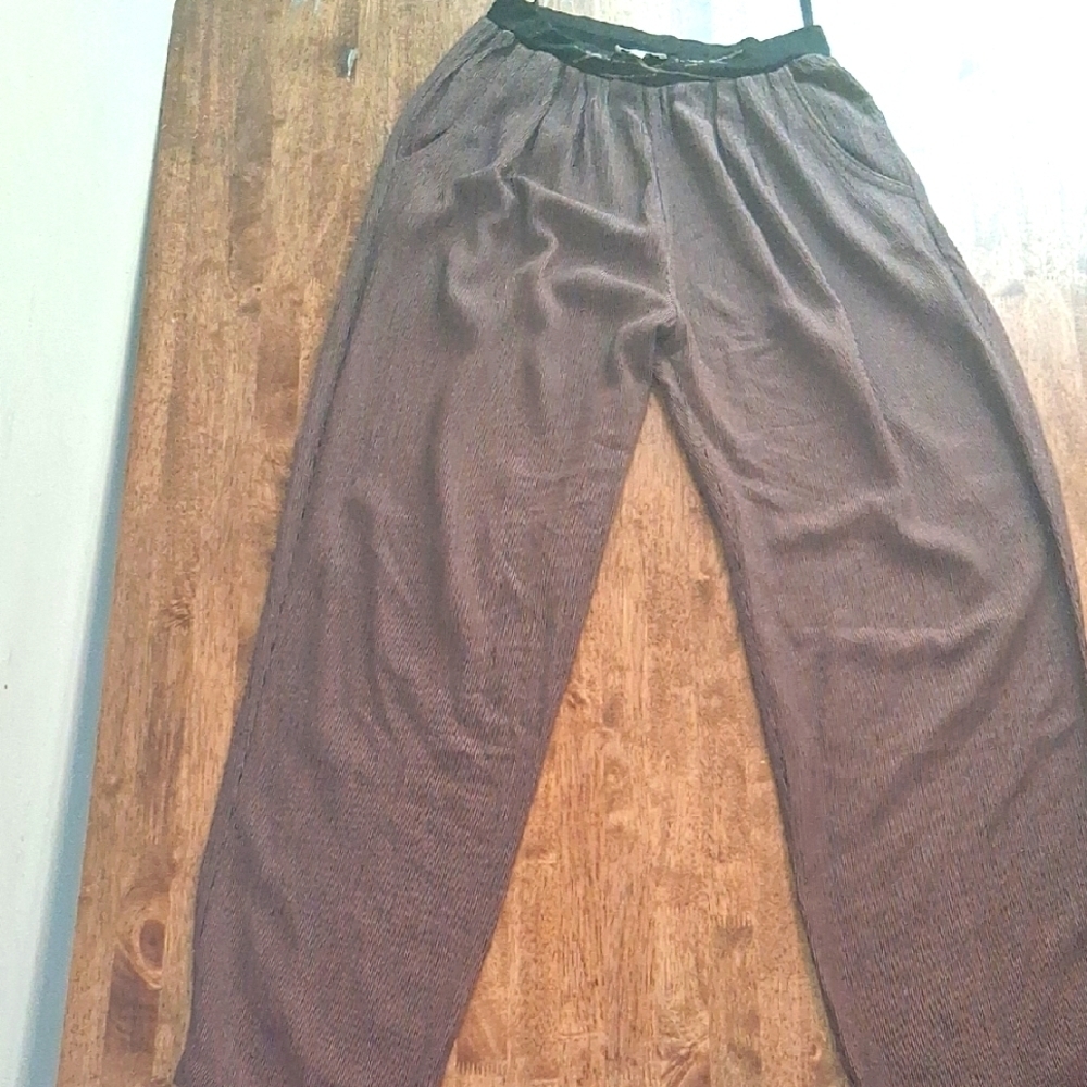 Vintage 90's KD Spring Striped Mc Hammer Style Wide Leg Pants M